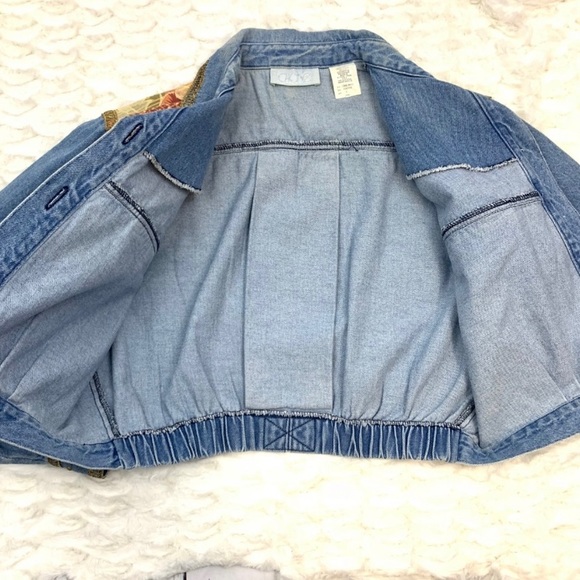 Vintage Cache Embellished Shimmer Trim Jean Jacket - Picture 5 of 6